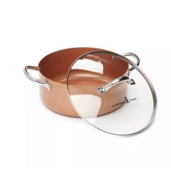 Copper Chef 5 Pc Set Dutch Oven Fry Pan Utensils - Picture 2 of 6